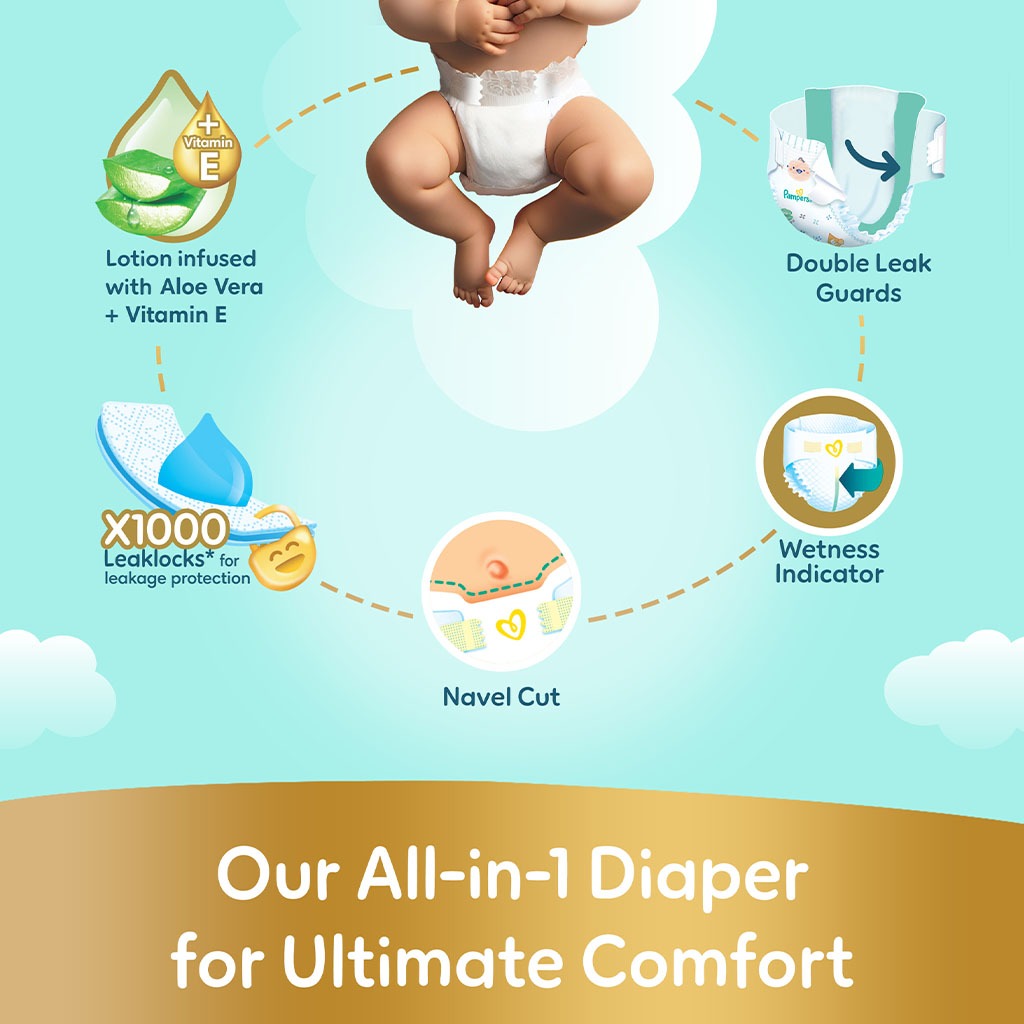 Pampers Ultimate Comfort Size 1, 2-5kg Newborn Diapers, Pack of 86's