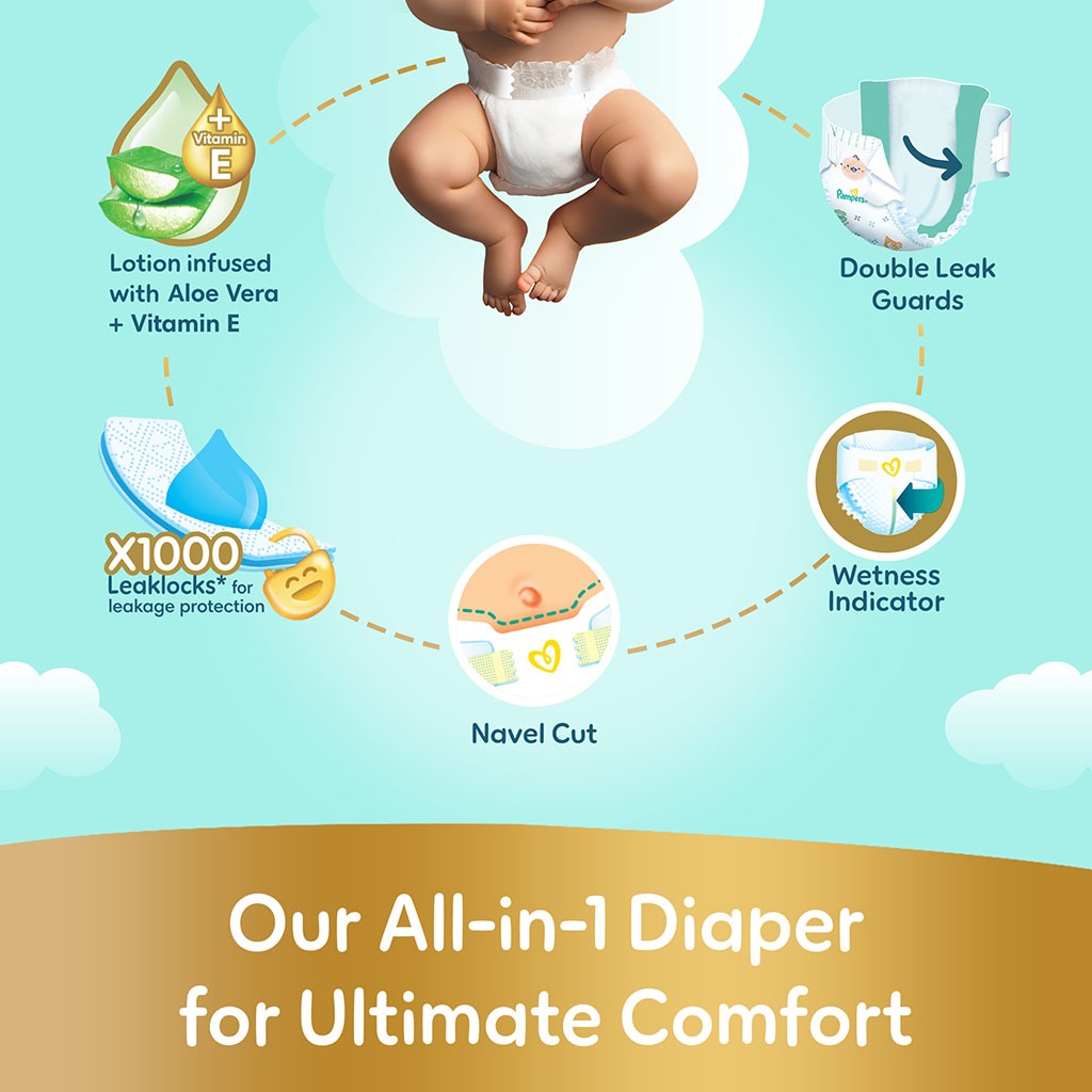 Pampers Ultimate Comfort Size 1, 2-5kg Newborn Diapers, Pack of 108's