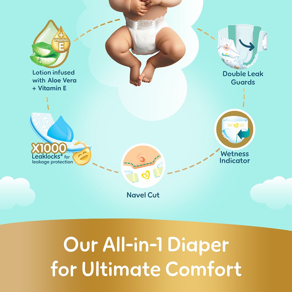 Pampers Ultimate Comfort Size 2, 3-8kg Baby Diapers, Pack of 108's