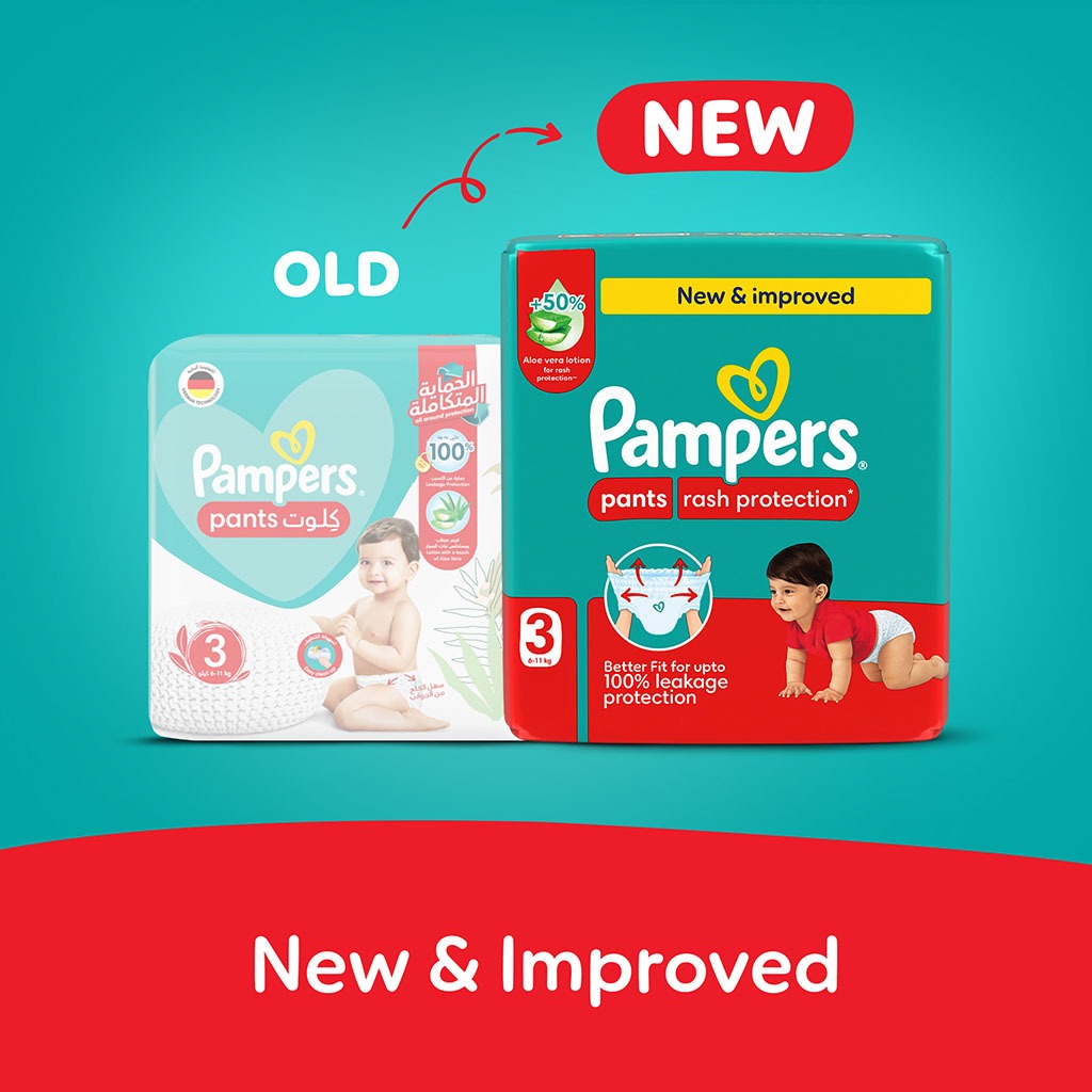 Pampers Rash Protection Size 3, 6-11kg Baby Diaper Pants, Pack of 26's