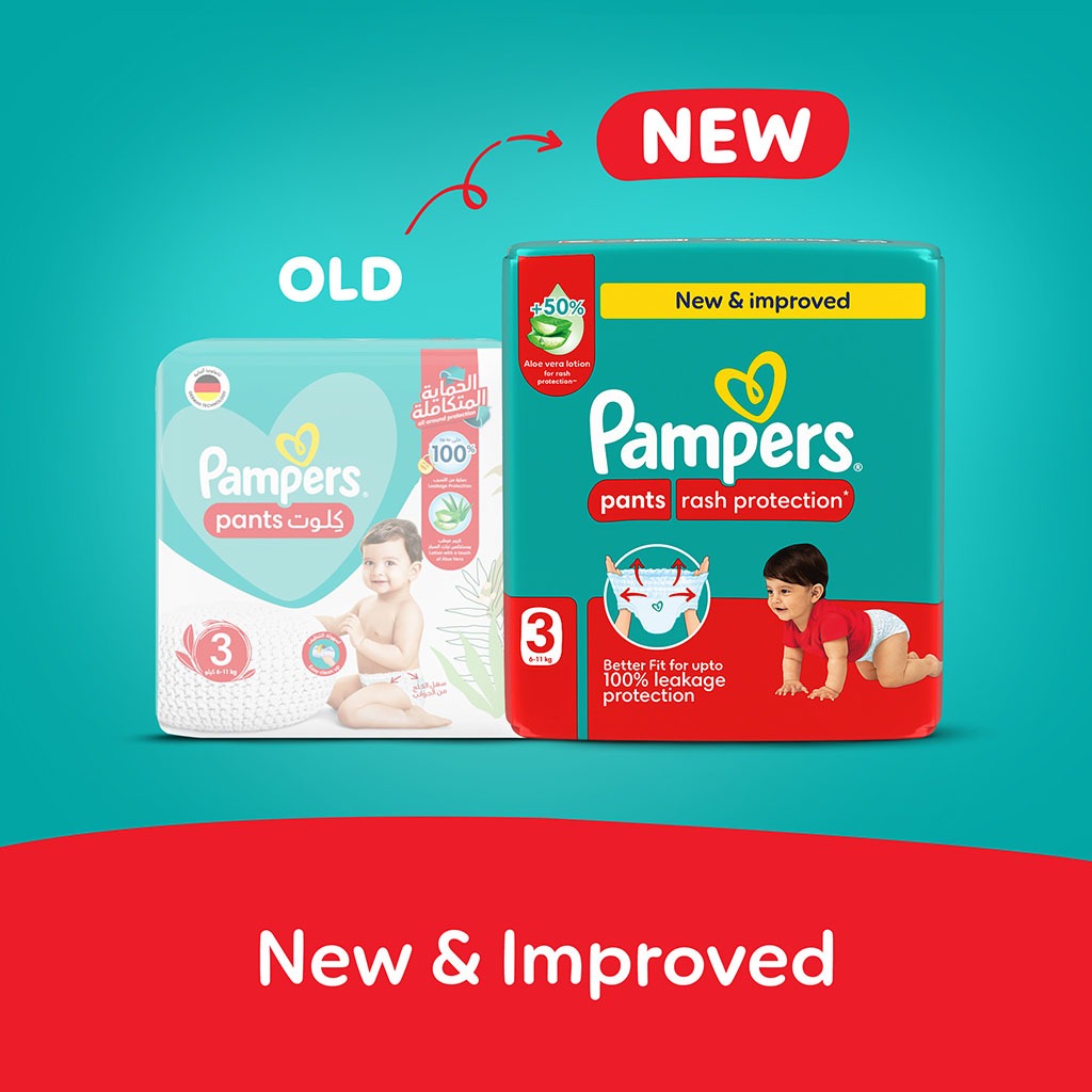 Pampers Rash Protection Size 3, 6-11kg Baby Diaper Pants, Pack of 80's