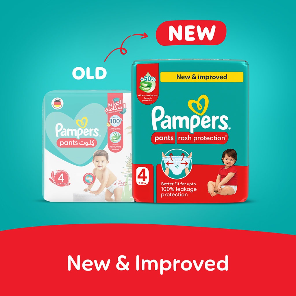 Pampers Rash Protection Size 4, 9-14kg Baby Diaper Pants, Pack of 24's