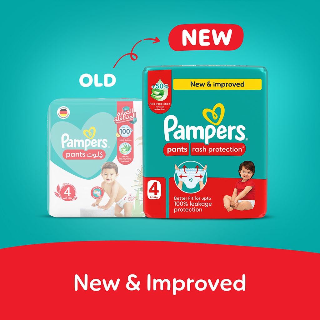 Pampers Rash Protection Size 4, 9-14kg Baby Diaper Pants, Pack of 68's