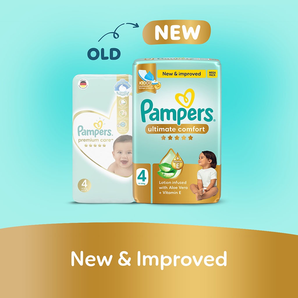 Pampers Ultimate Comfort Size 4, 9-14kg Baby Diapers, Pack of 100's