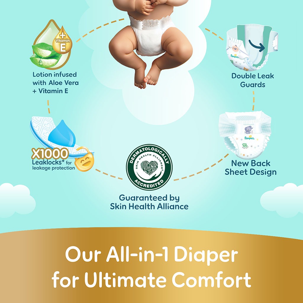 Pampers Ultimate Comfort Size 4, 9-14kg Baby Diapers, Pack of 66's