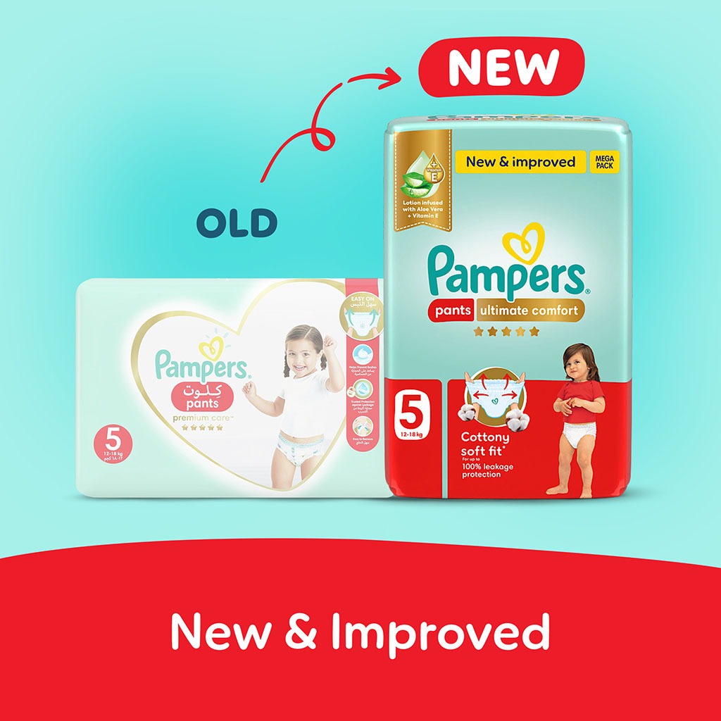 Pampers Ultimate Comfort Size 5, 12-18kg Baby Diaper Pants, Pack of 42's