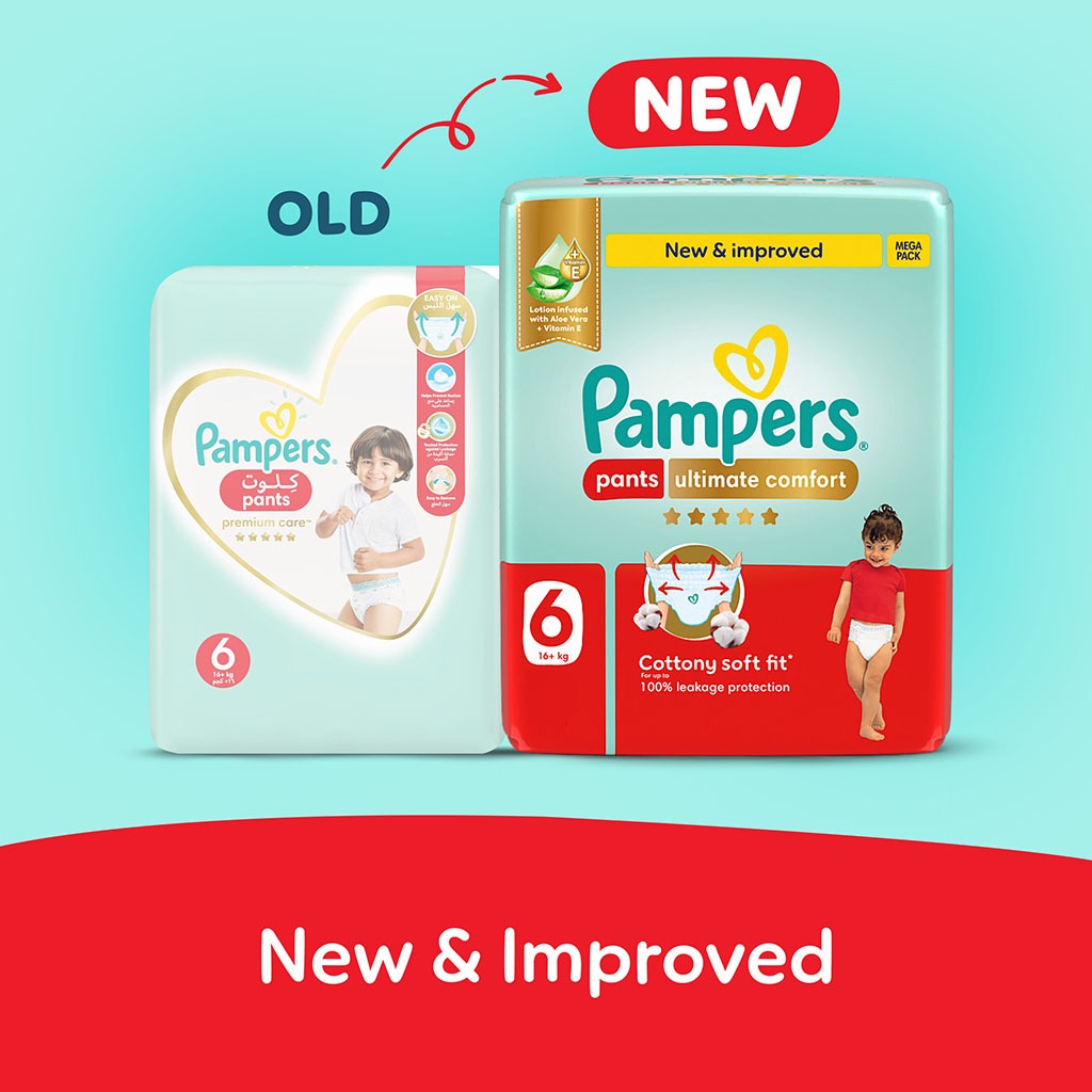 Pampers Ultimate Comfort Size 6, 16+kg Baby Diaper Pants, Pack of 34's