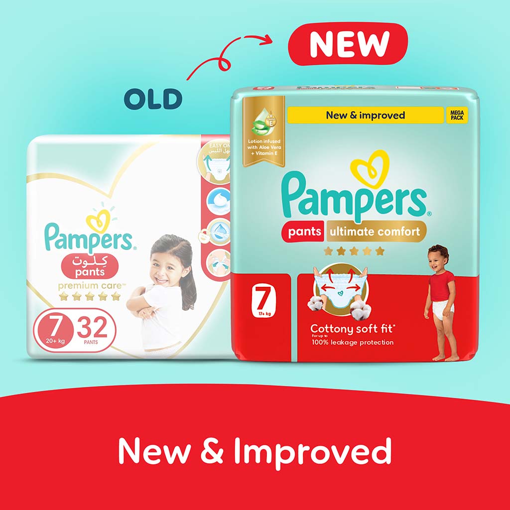 Pampers Ultimate Comfort Size 7, 17+kg Baby Diaper Pants, Pack of 32's