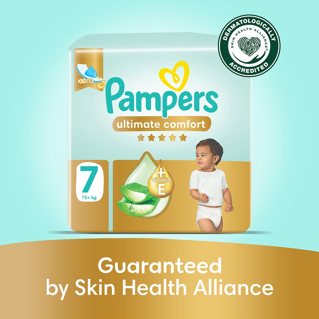 Pampers Ultimate Comfort Size 7, 15+kg Baby Diapers, Pack of 35's