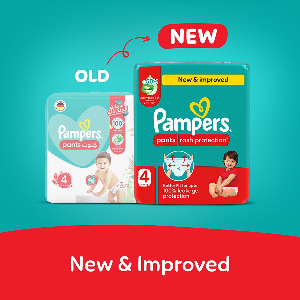 Pampers Rash Protection Size 4, 9-14kg Baby Diaper Pants, Pack of 84's