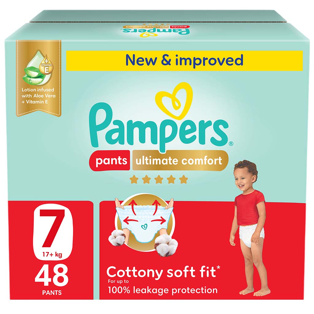 Pampers Ultimate Comfort Size 7, 17+kg Baby Diaper Pants, Pack of 48's