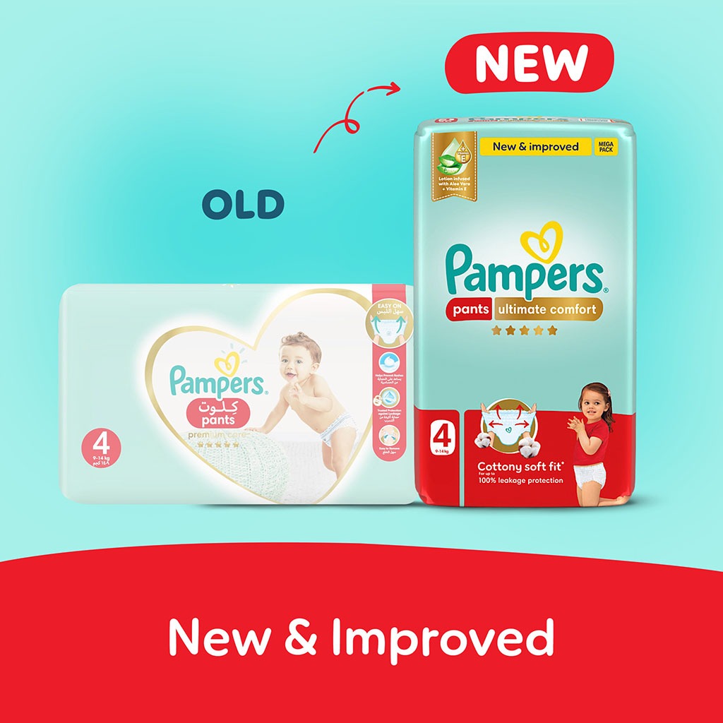 Pampers Ultimate Comfort Size 4, 9-14kg Baby Diaper Pants, Pack of 90's