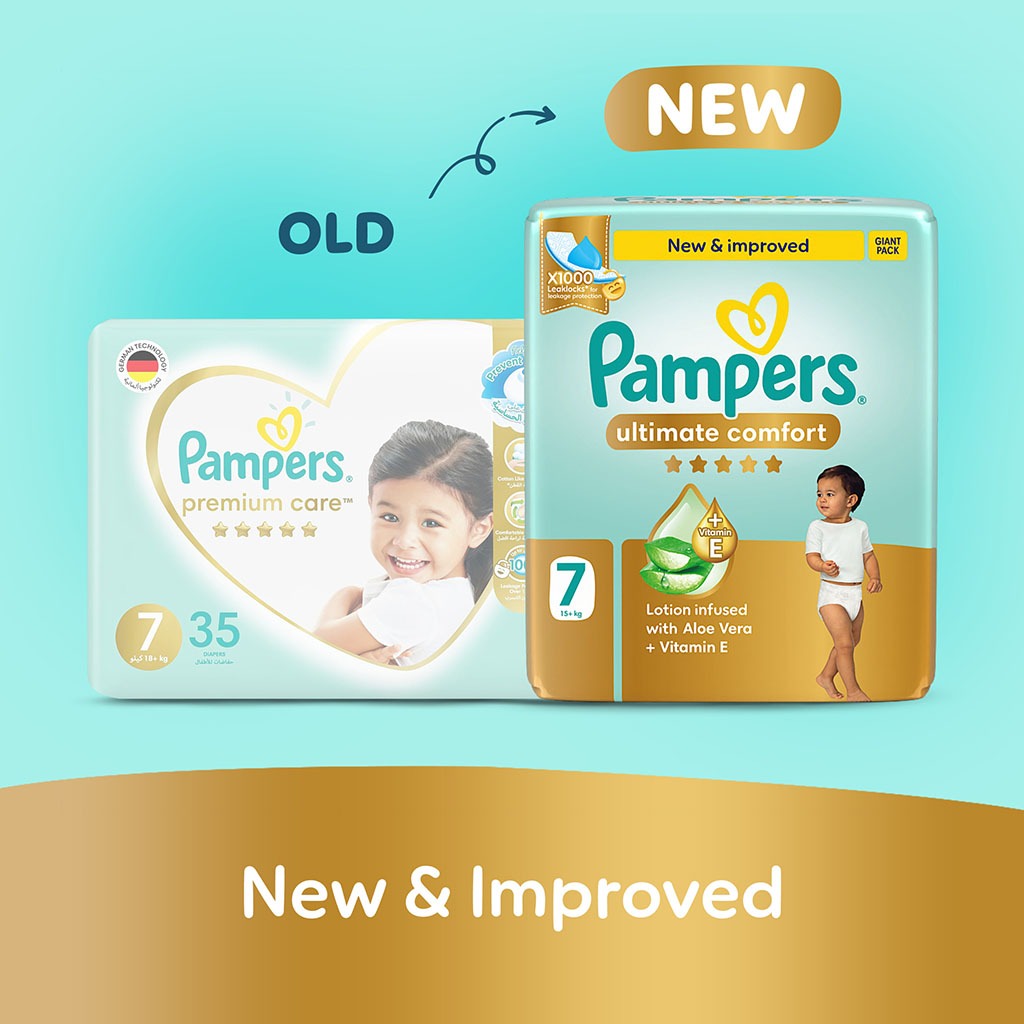 Pampers Ultimate Comfort Size 7, 15+kg Baby Diapers, Pack of 52's