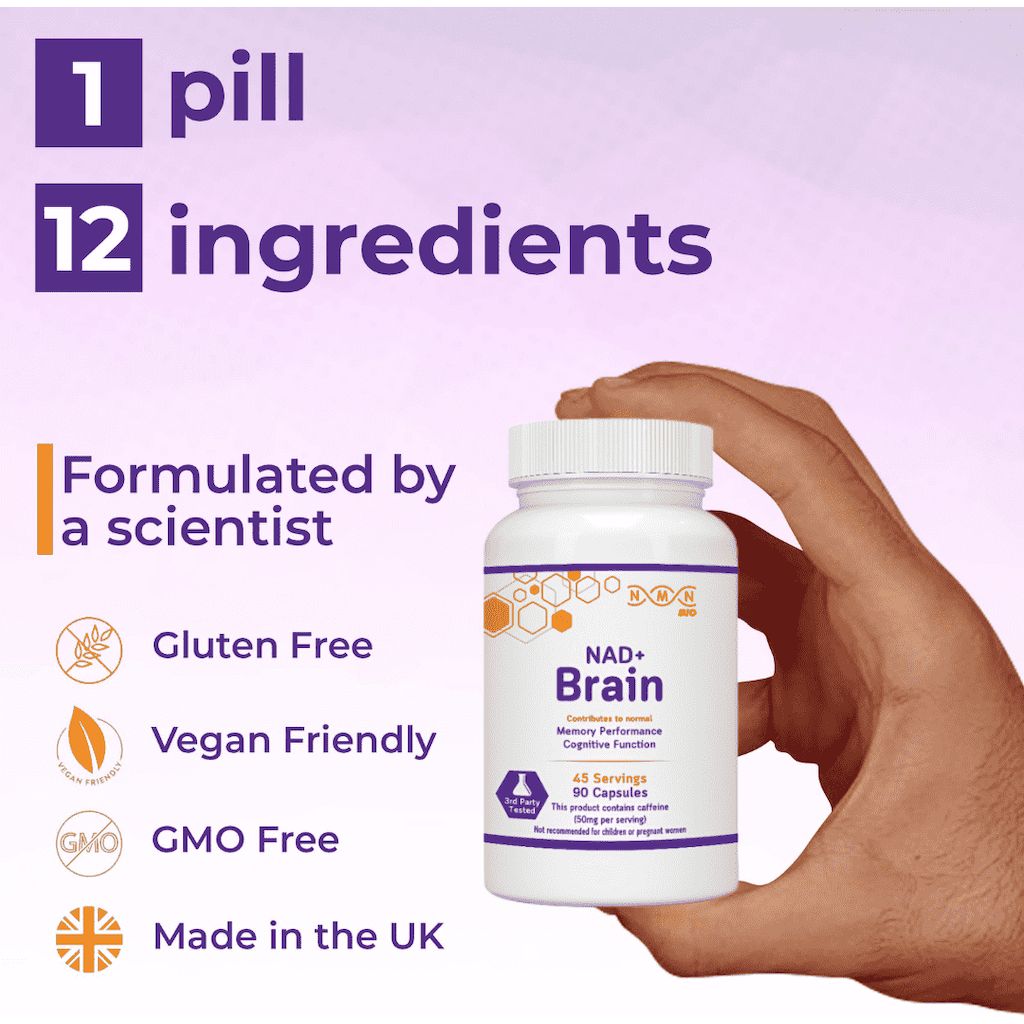 NMN NAD+ Brain Food Supplement Capsules, Pack of 90’s