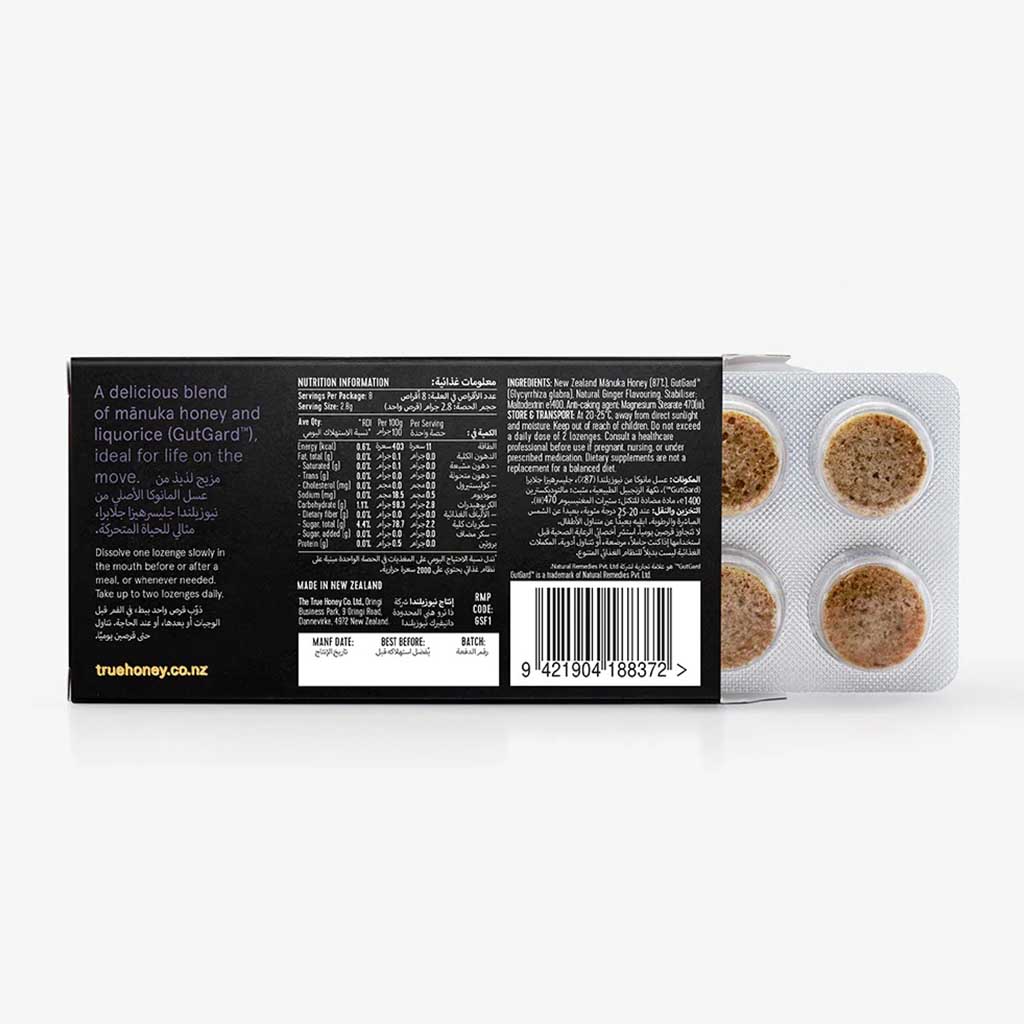 True Honey 650+ MGO Manuka Honey Digest Lozenges 2.4g, Pack of 8's