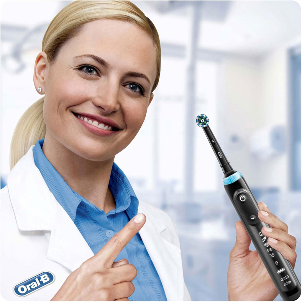 Oral B Cross Action Black Edition Rechargeable Electric Toothbrush Heads, Pack of 2's