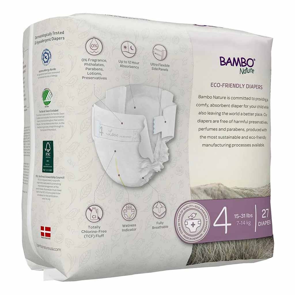Bambo Nature Dream Size 4, 7-14kg Eco-Friendly Baby Diapers, Pack of 27's