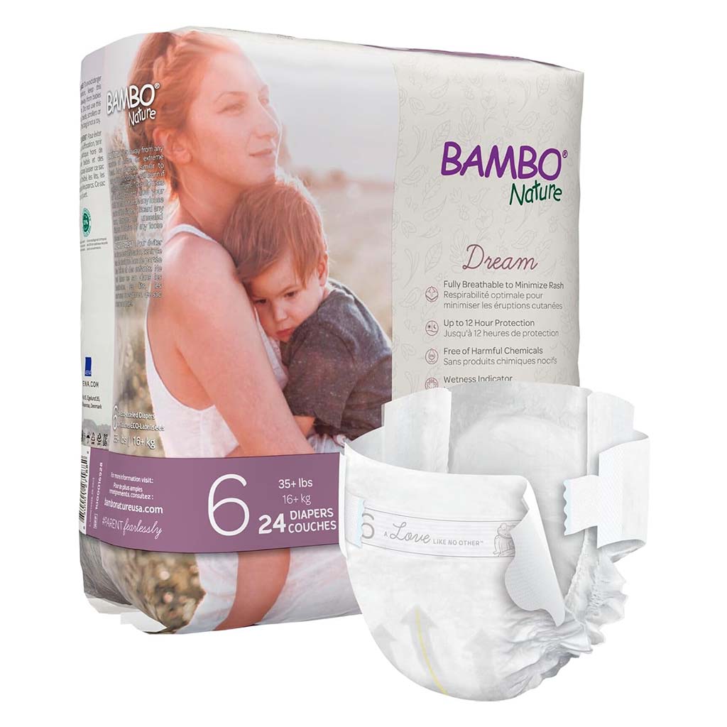 Bambo Nature Dream Size 6, 16+kg Eco-Friendly Baby Diapers, Pack of 24's
