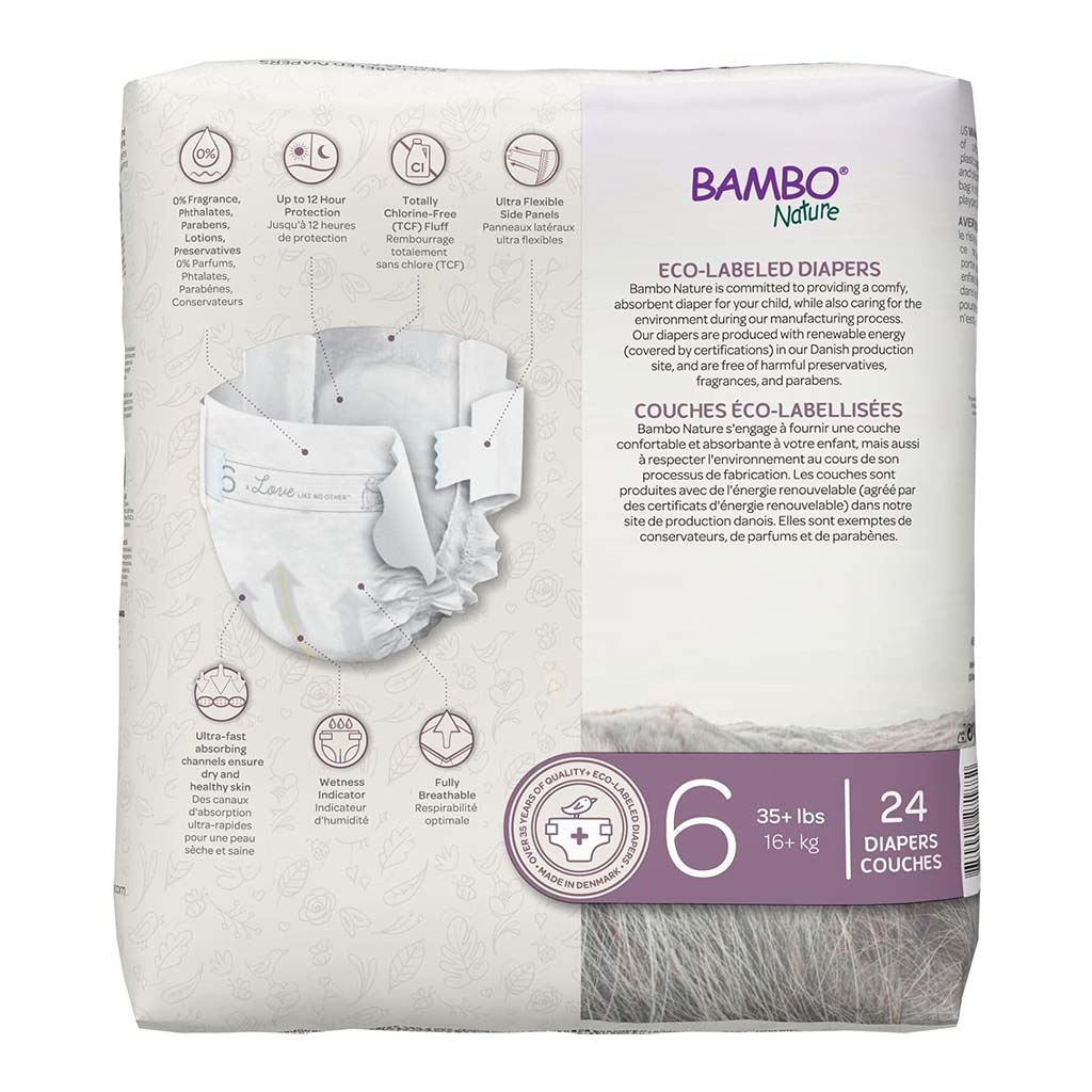 Bambo Nature Dream Size 6, 16+kg Eco-Friendly Baby Diapers, Pack of 24's