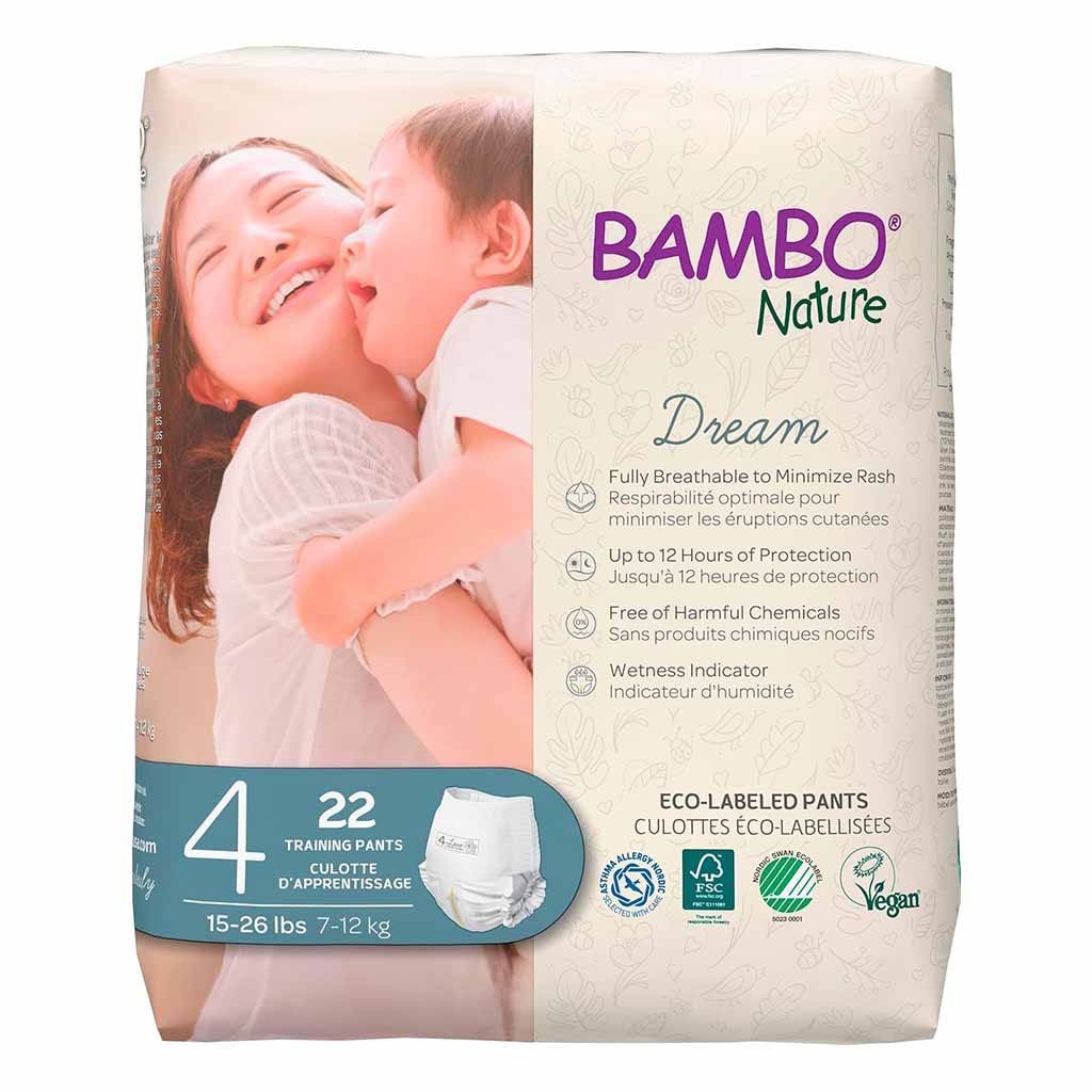 Bambo Nature Dream Size 4, 7-12kg Eco-Friendly Training Pants, Pack of 22's