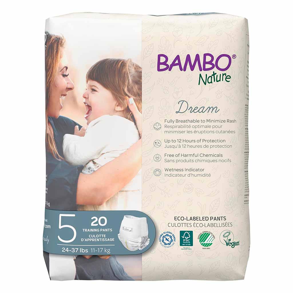 Bambo Nature Dream Size 5, 11-17kg Eco-Friendly Training Pants, Pack of 20's