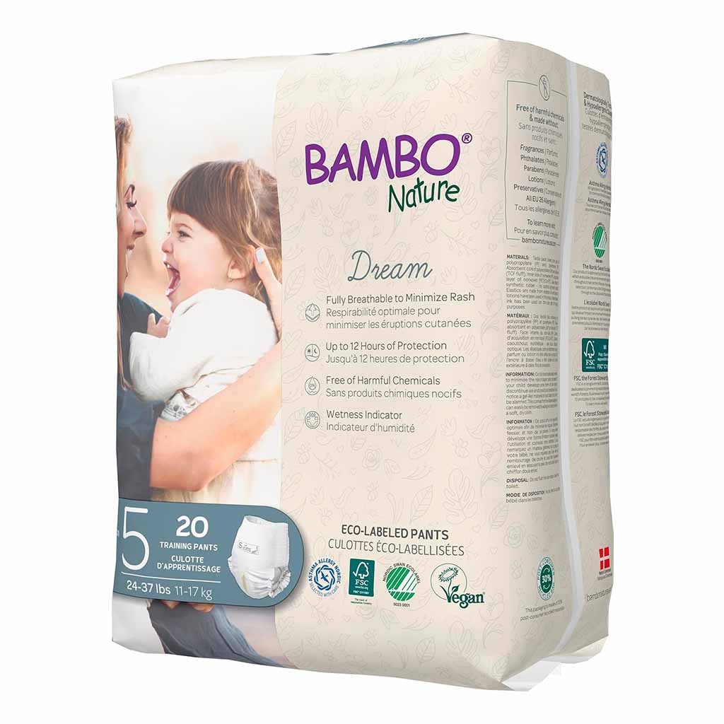 Bambo Nature Dream Size 5, 11-17kg Eco-Friendly Training Pants, Pack of 20's