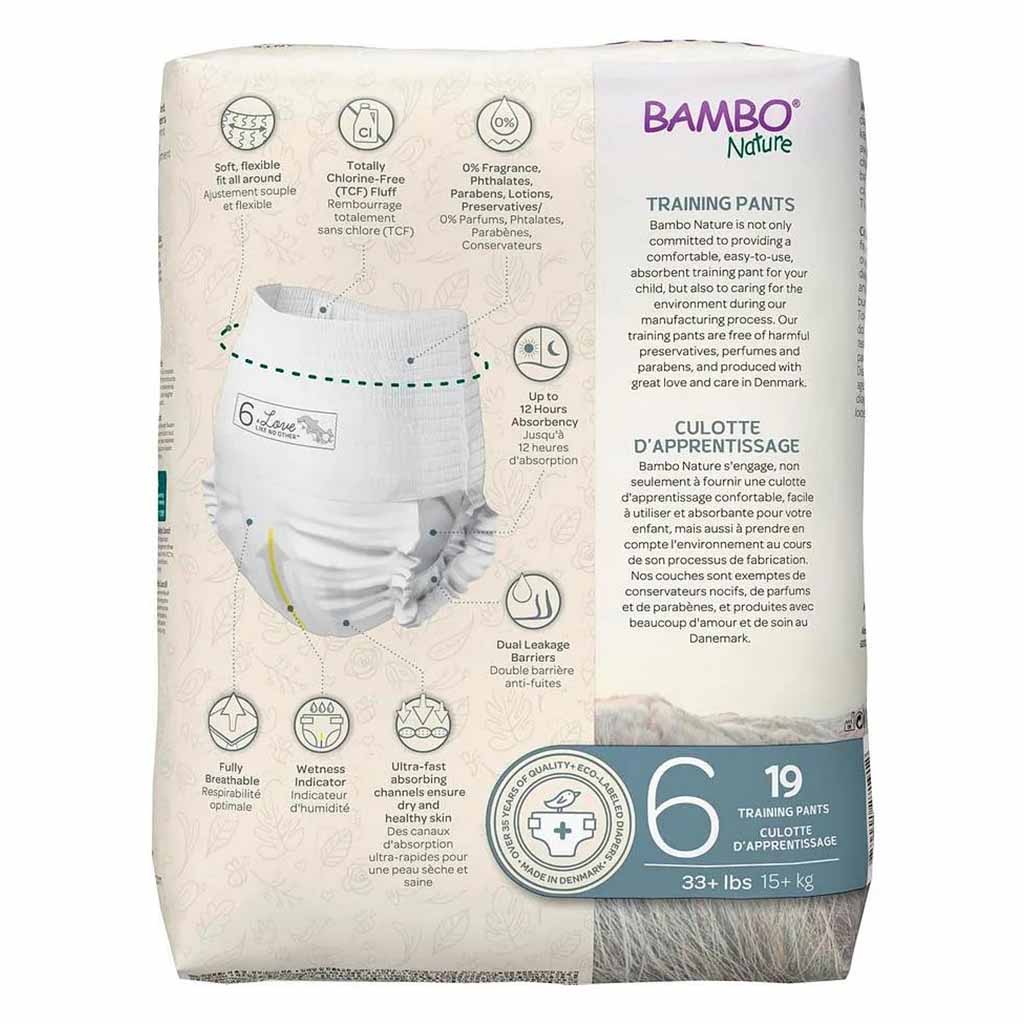 Bambo Nature Dream Size 6, 15+kg Eco-Friendly Training Pants, Pack of 19's
