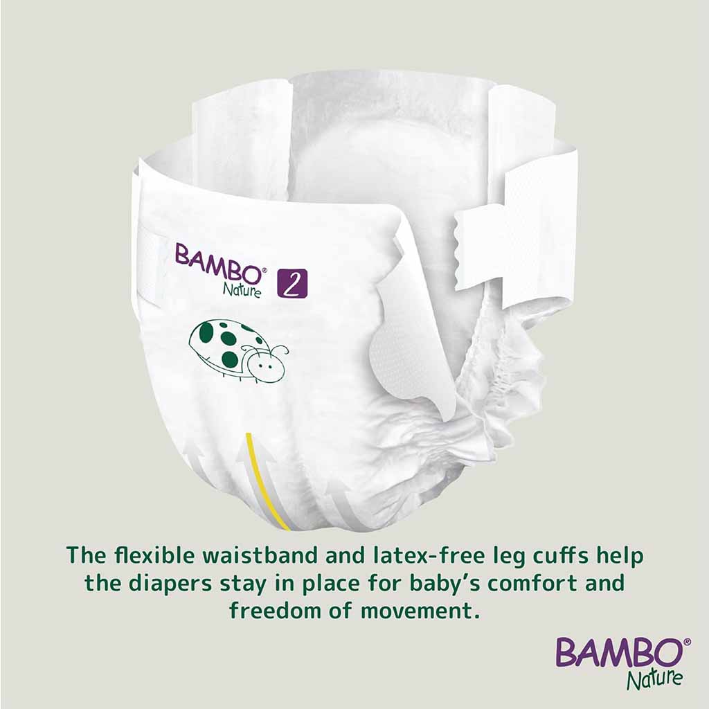 Bambo Nature Size 3, 4-8kg Eco-Friendly Baby Diapers, Pack of 52's
