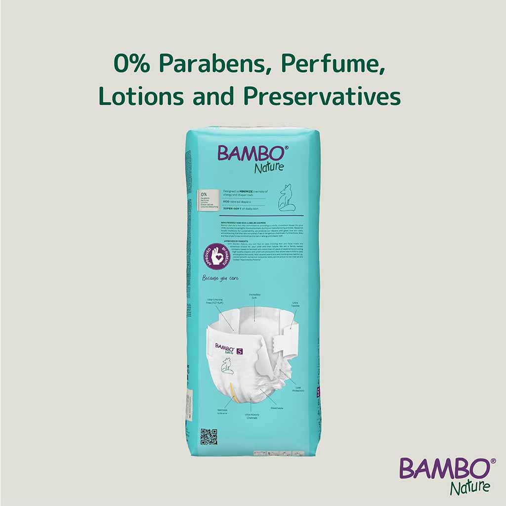 Bambo Nature Size 5, 12-18Kg Eco-Friendly Baby Diapers, Pack of 44's
