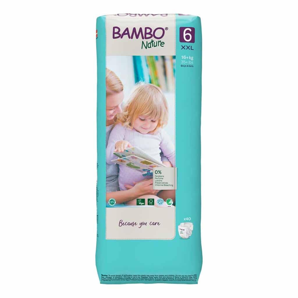 Bambo Nature Size 6, 16+Kg Eco-Friendly Baby Diapers, Pack of 40's