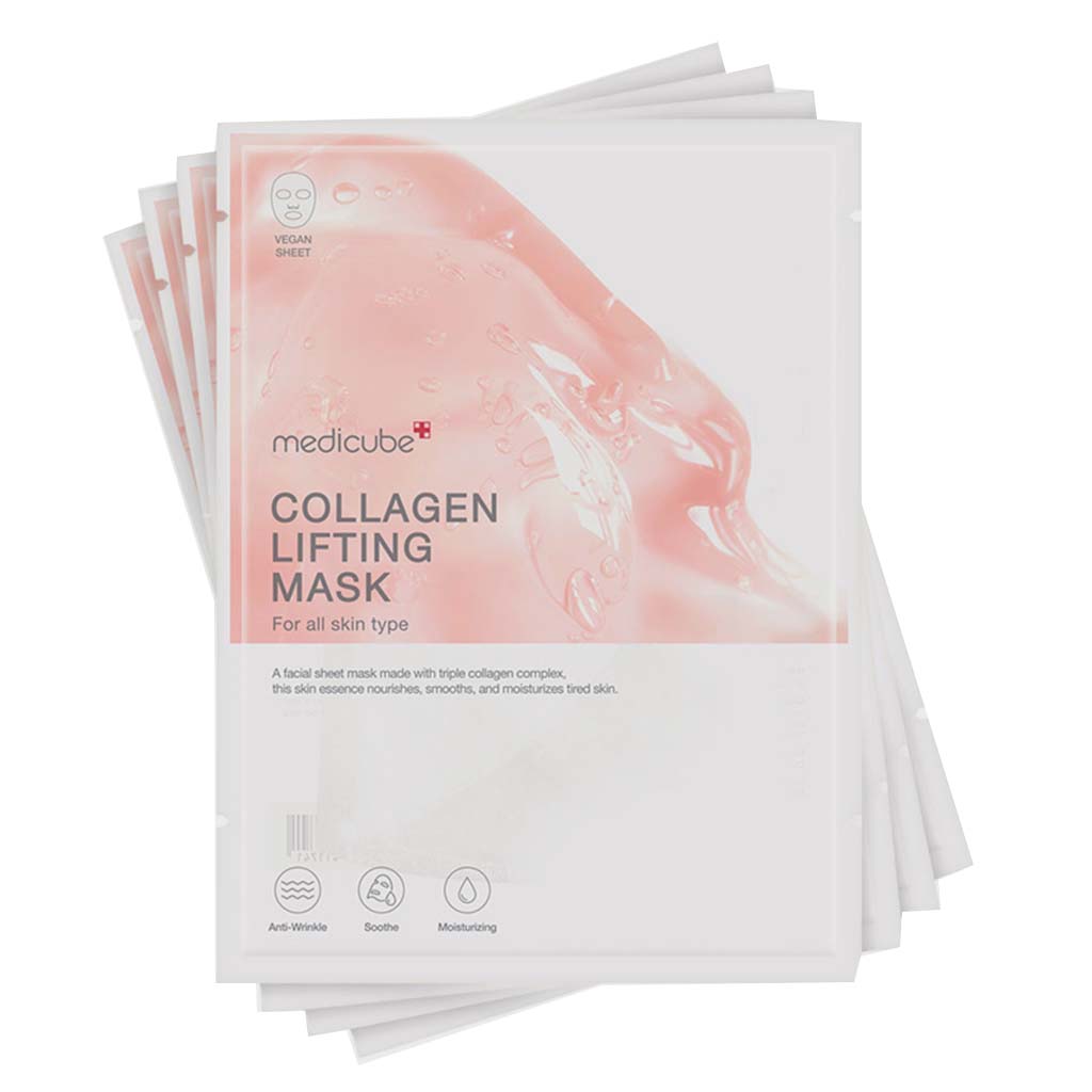 Medicube Collagen Lifting Facial Sheet Mask For All Skin Types 27g, Pack of 4’s