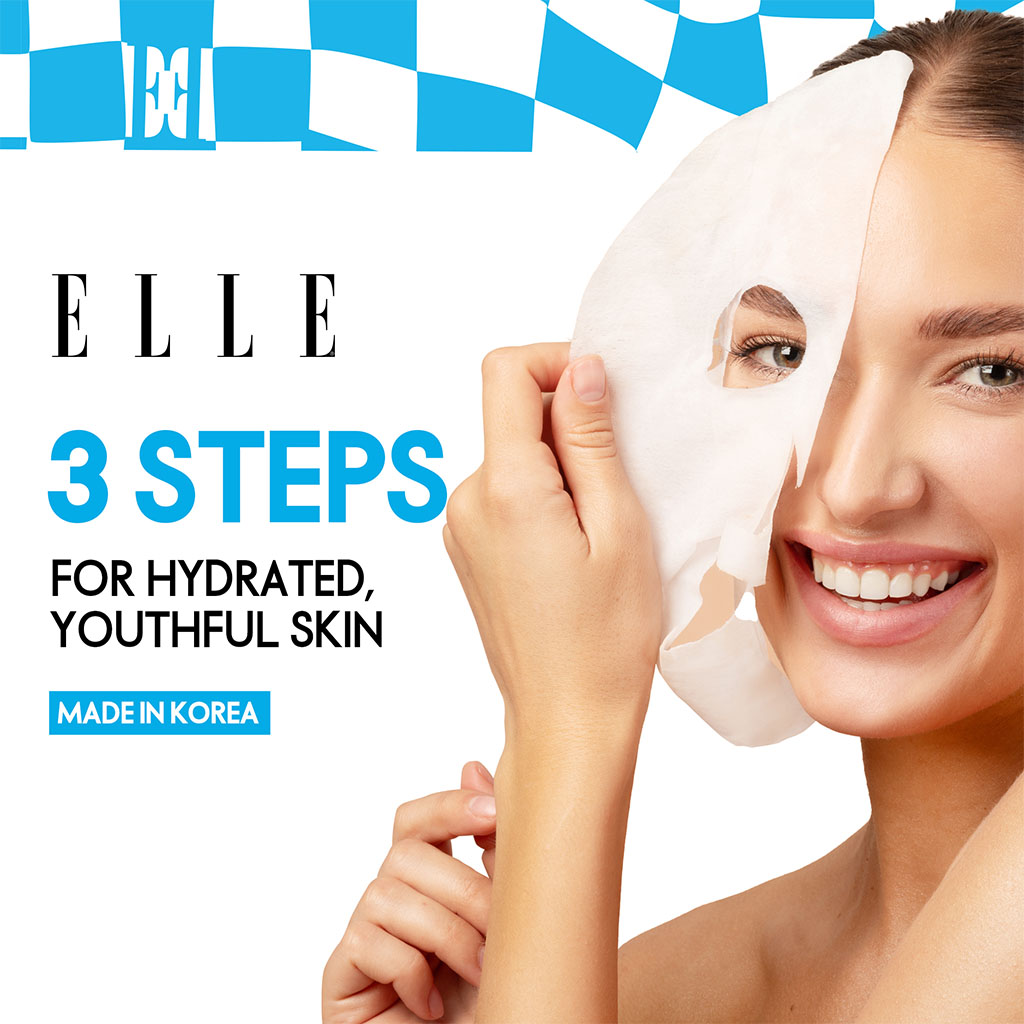 Elle Anti Aging Kit Hyaluron Moisture Face Sheet Mask 22ml, Pack of 4’s