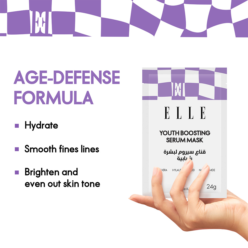 Elle Youth Boosting Serum Face Sheet Mask 24g, Pack of 4’s