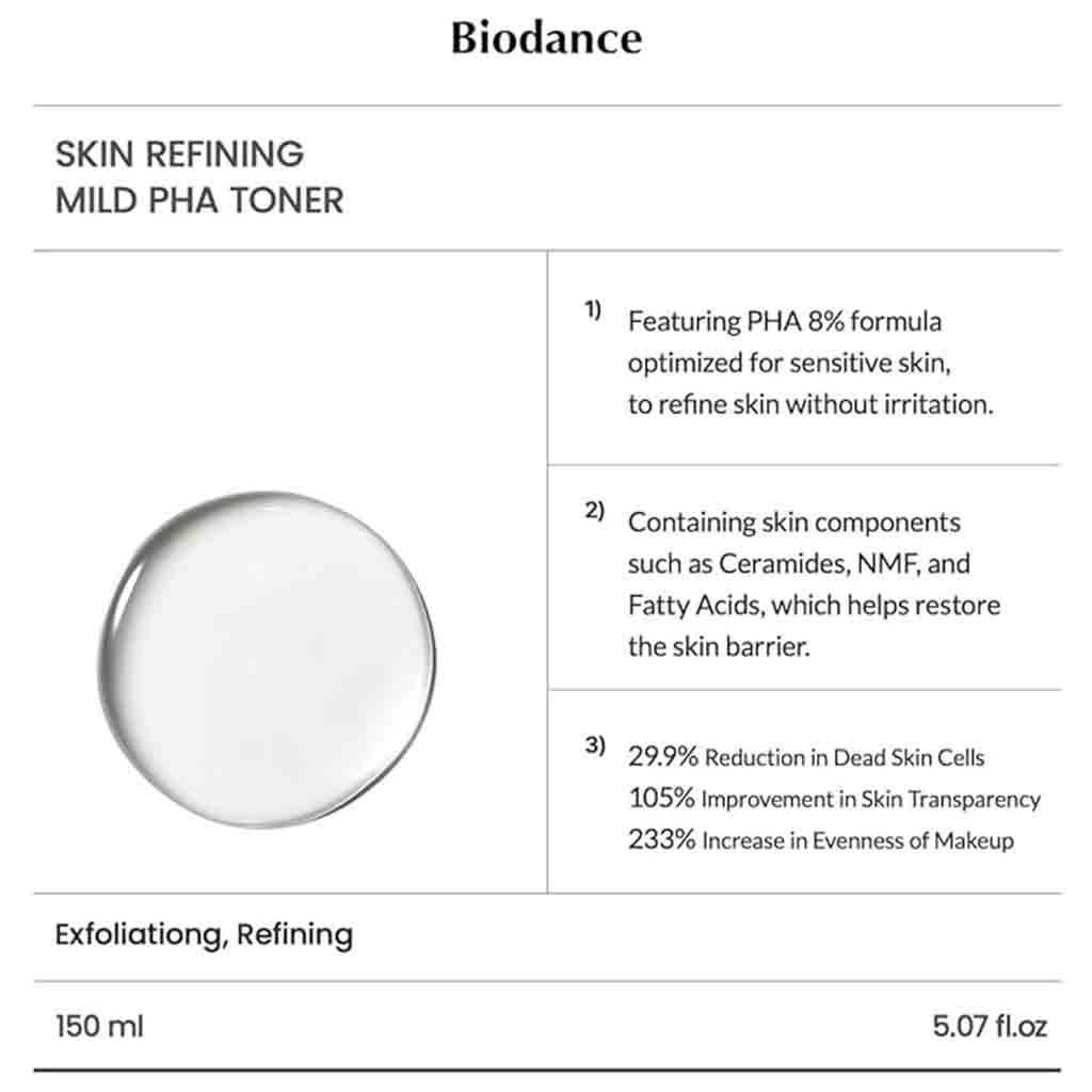 Biodance Skin Refining Mild PHA Exfoliating Toner 150ml
