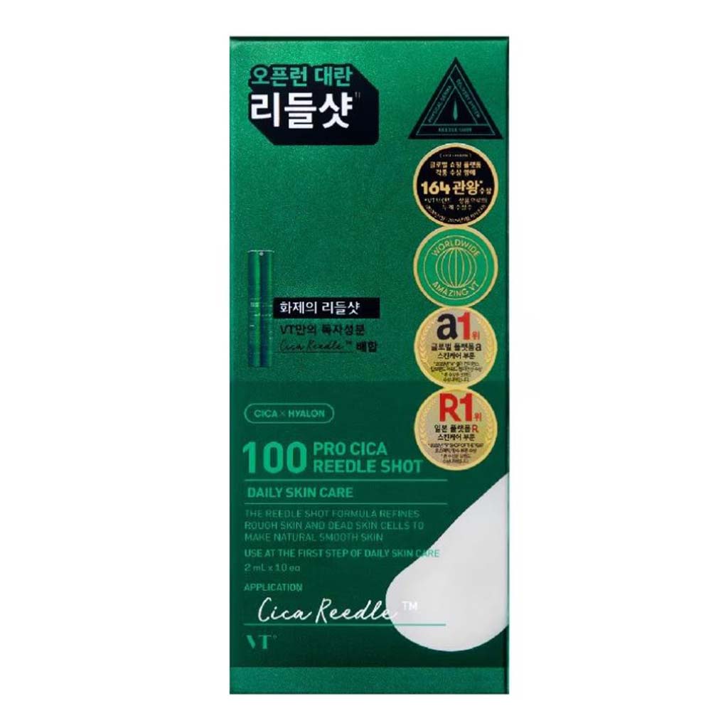 VT Cosmetics Pro Cica 100 Reedle Shot Face Serum 2ml, Pack of 10’s