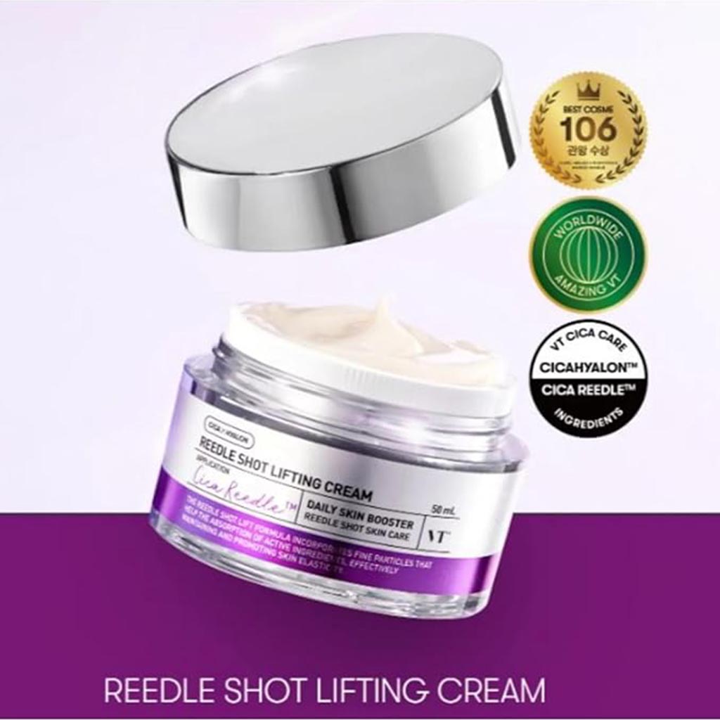 VT Cosmetics Daily Skin Booster Cica Hyalon Reedle Shot Lifting Face Cream 50ml