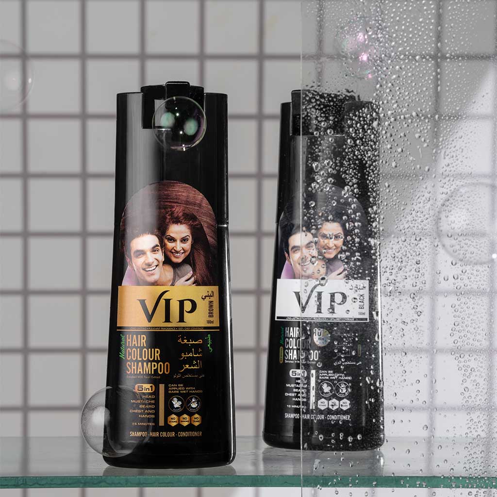 VIP Natural Hair Colour Shampoo 180ml, Color - Brown 