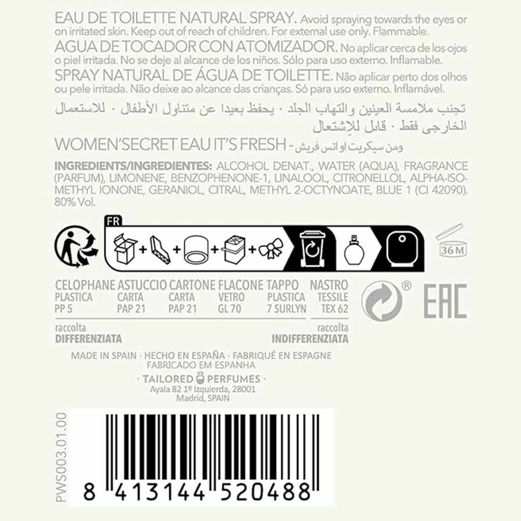 Women'secret Eau It's Fresh Eau De Toilette For Women 30ml 