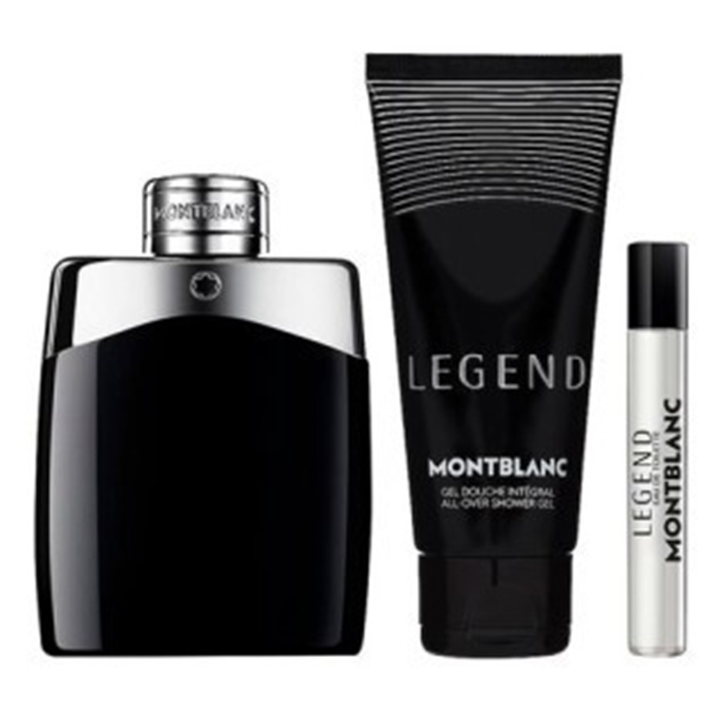 Mont Blanc Legend Black Gift Set For Men - Pack of Mont Blanc Legend Red EDT 100ml + EDT Mini Spray 7.5ml + After Shower Blam 100ml