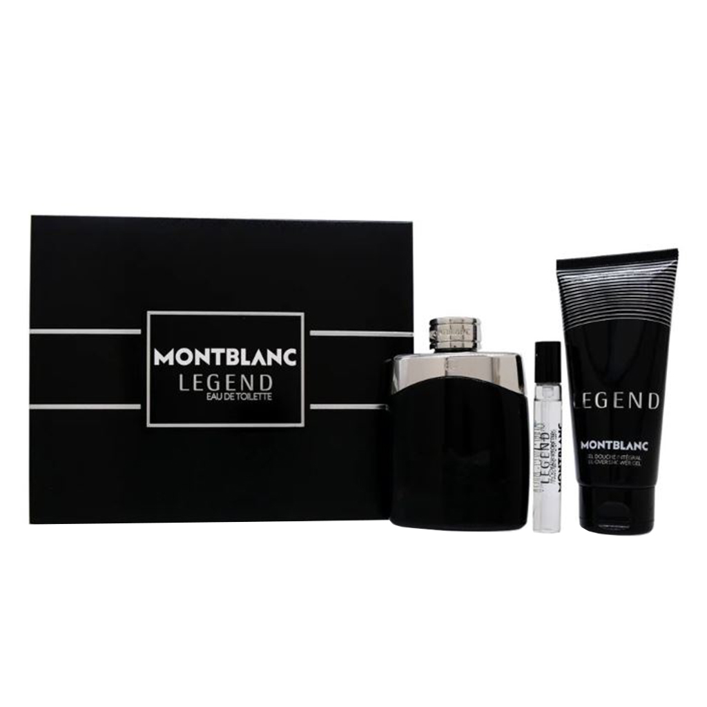 Mont Blanc Legend Black Gift Set For Men - Pack of Mont Blanc Legend Red EDT 100ml + EDT Mini Spray 7.5ml + After Shower Blam 100ml