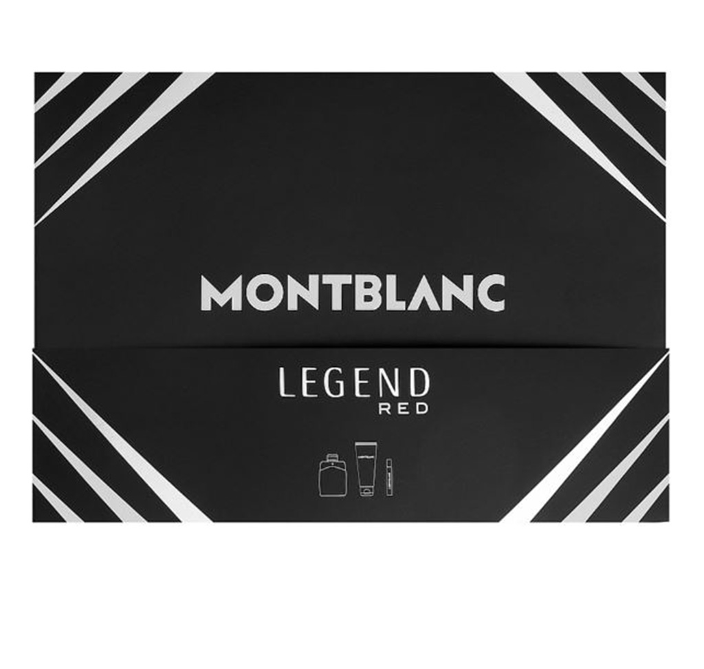 Mont Blanc Legend Red Gift Set For Men In Black- Pack of Mont Blanc Legend Red EDP 100ml + EDP Mini Spray 7.5ml + Shower Gel 100ml