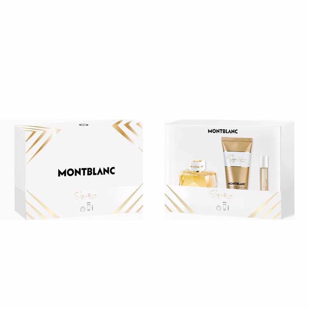 Mont Blanc Signature Absolu Gift Set For Women - Pack of Mont Blanc Signature Absolu EDP 90ml + EDP Mini Spray 7.5ml + Body Lotion 100ml