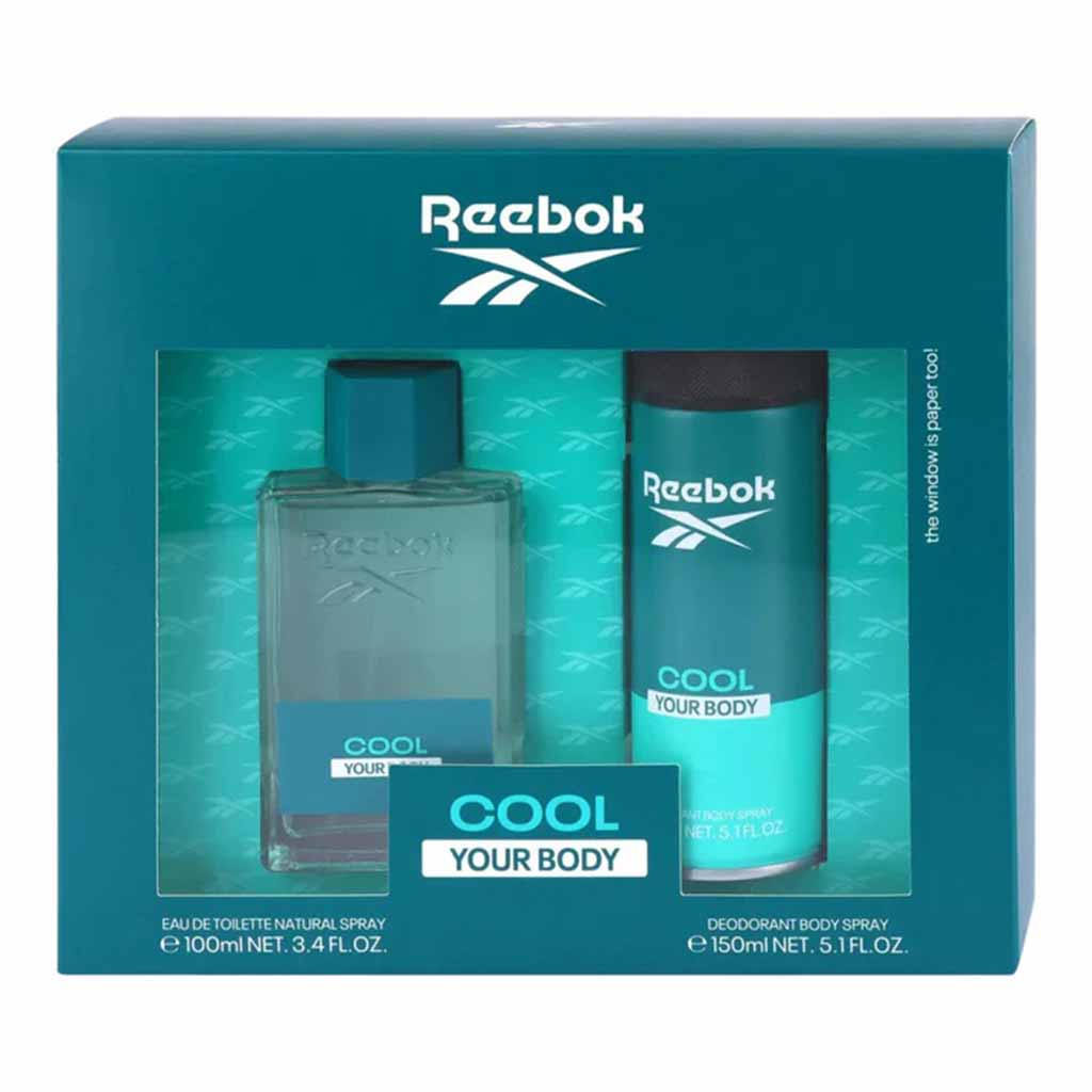 Reebok Cool Your Body Gift Set For Men - Pack of Reebok Cool Your Body EDT 100ml + Body Deodorant Spray 150ml