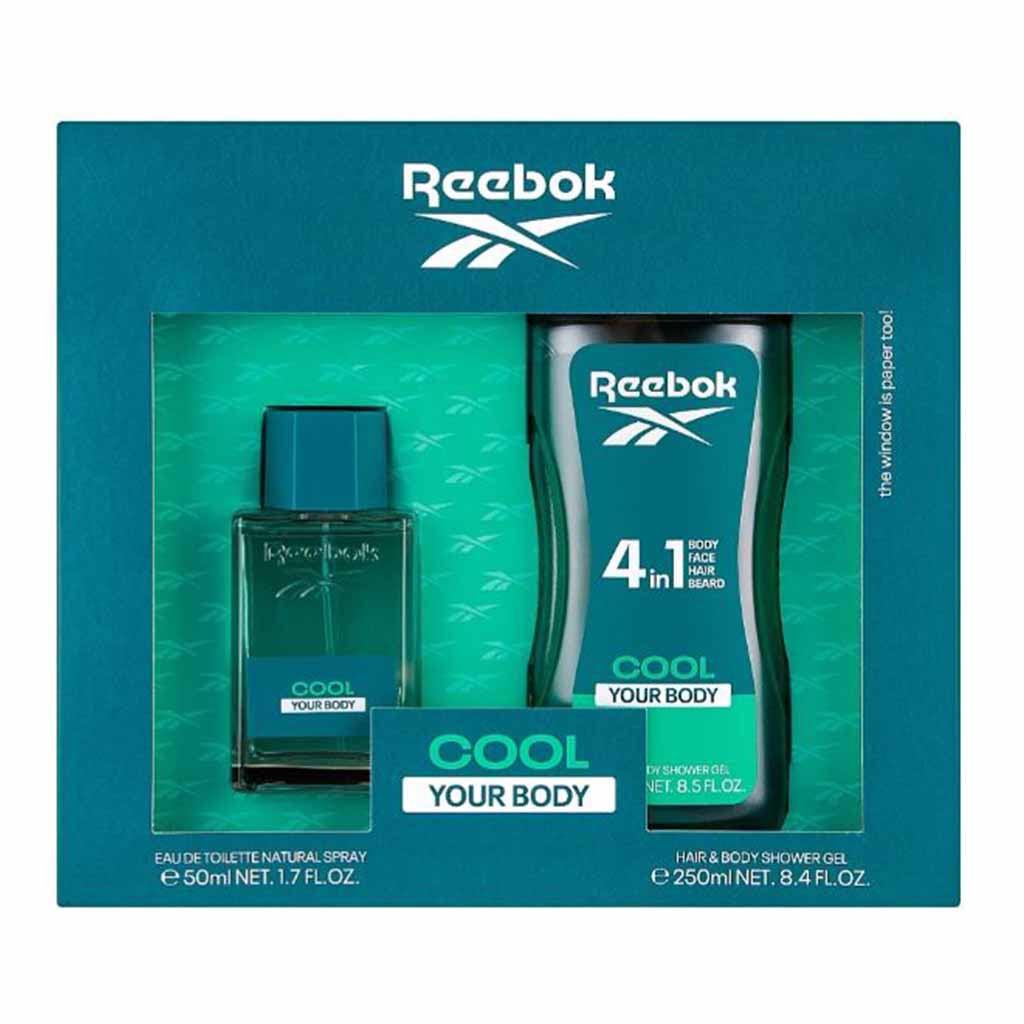 Reebok Cool Your Body Gift Set For Men - Pack of Reebok Cool Your Body EDT 50ml + Shower Gel 250ml 