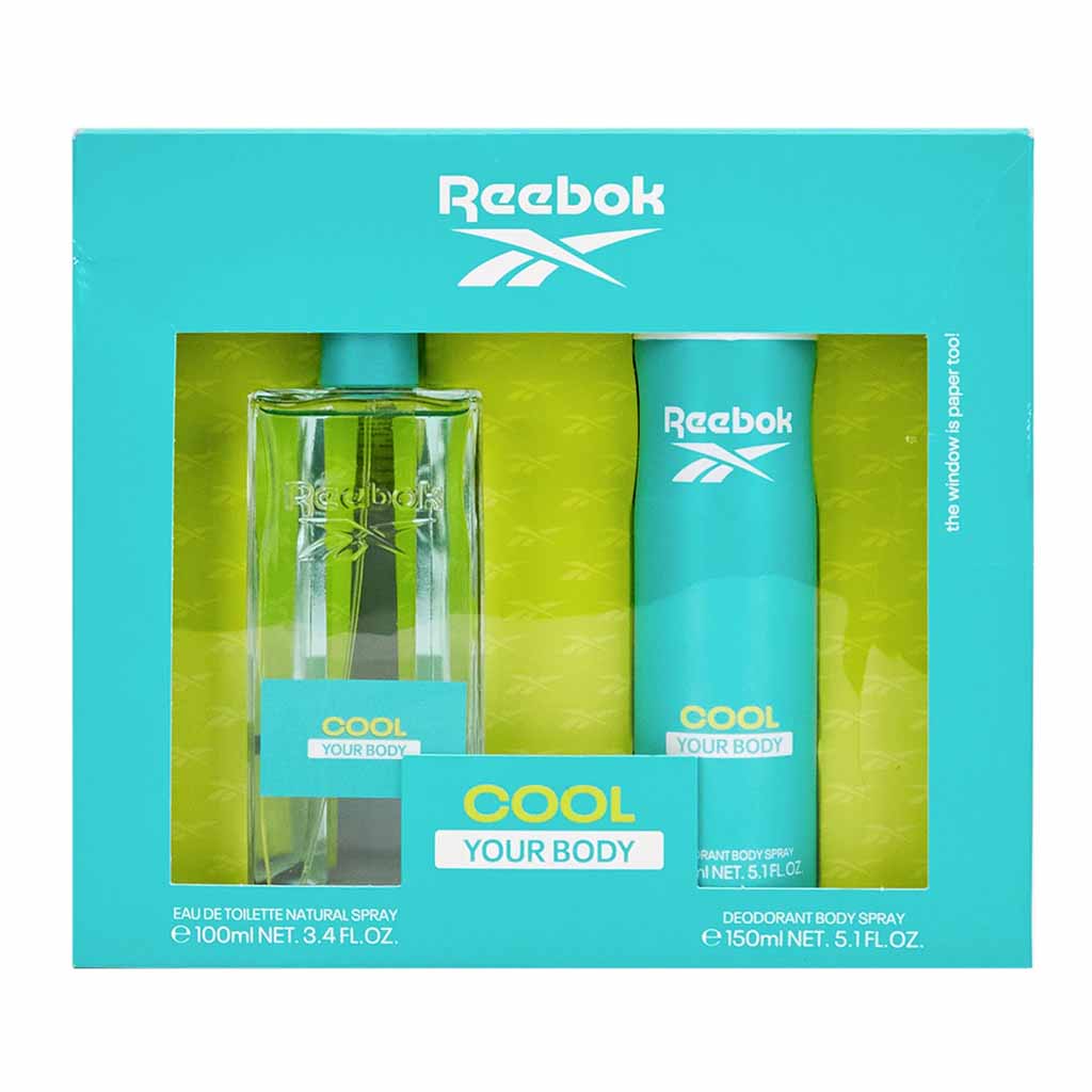 Reebok Cool Your Body Gift Set For Women - Pack of Reebok Cool Your Body EDT 100ml + Deodorant Spray 150ml