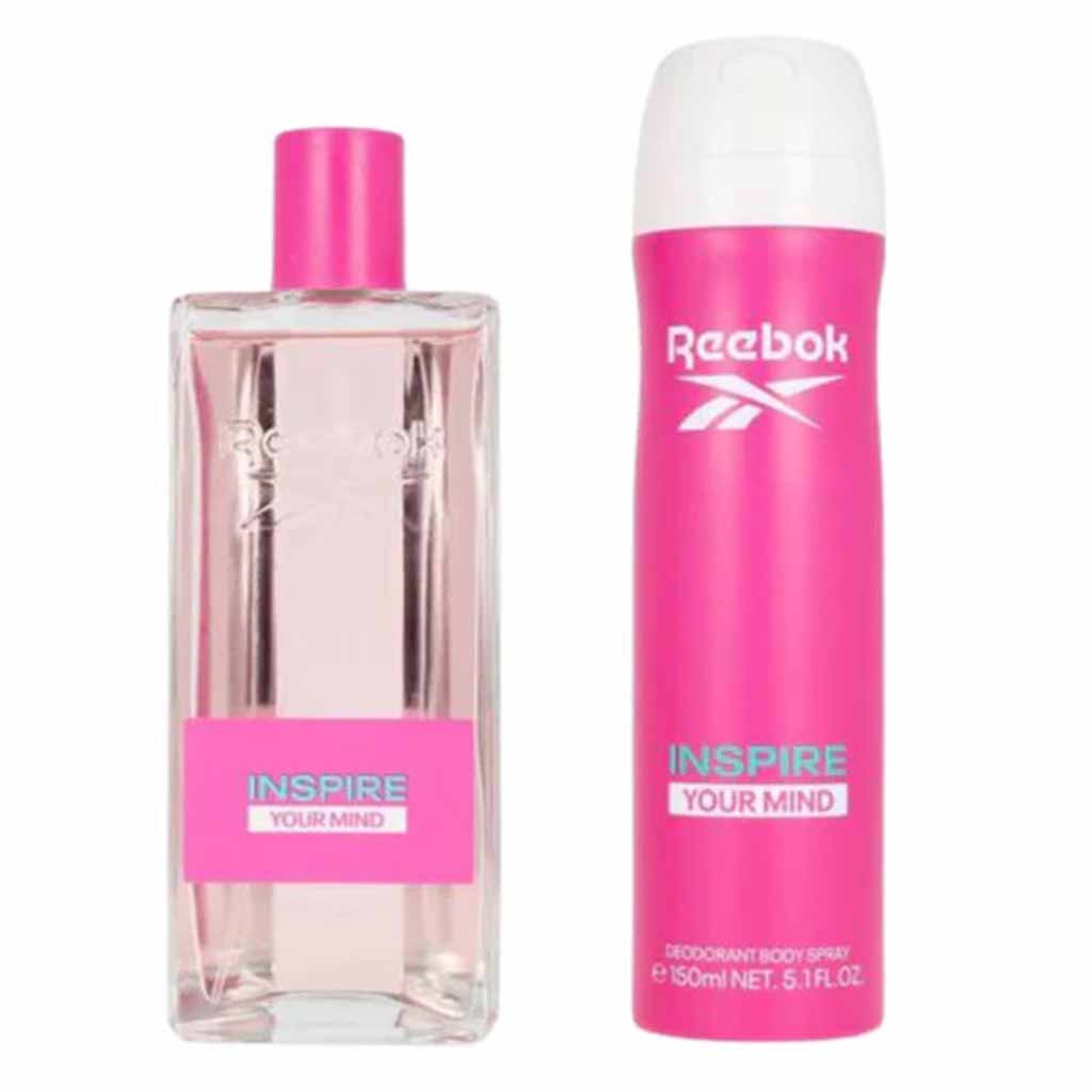 Reebok Inspire Your Mind Gift Set For Women - Pack of Reebok Inspire Your Mind EDT 100ml + Deodorant Body Spray 150ml