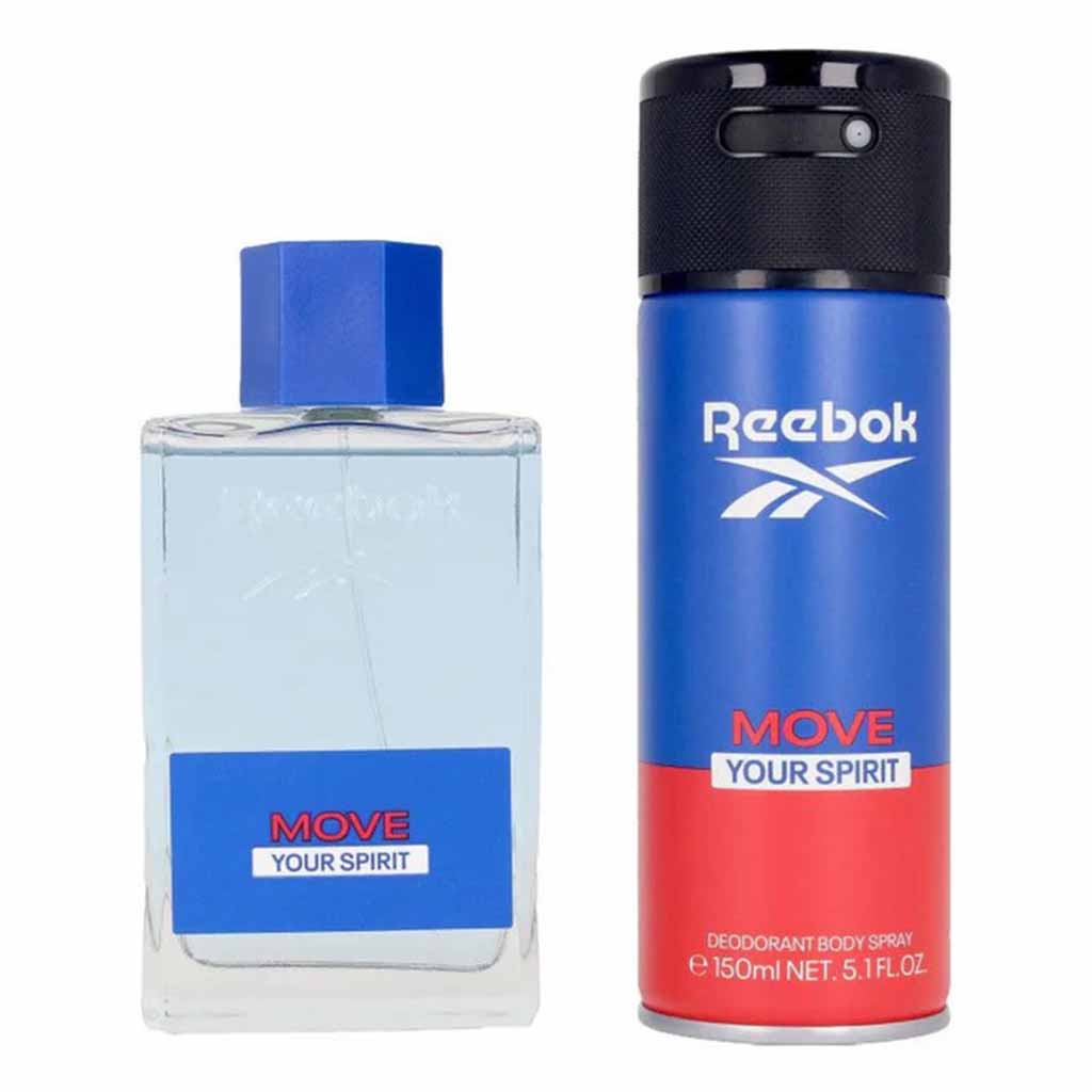 Reebok Move Your Spirit Gift Set For Men - Pack of Reebok Move Your Spirit EDT 100ml + Deodorant Body Spray 150ml