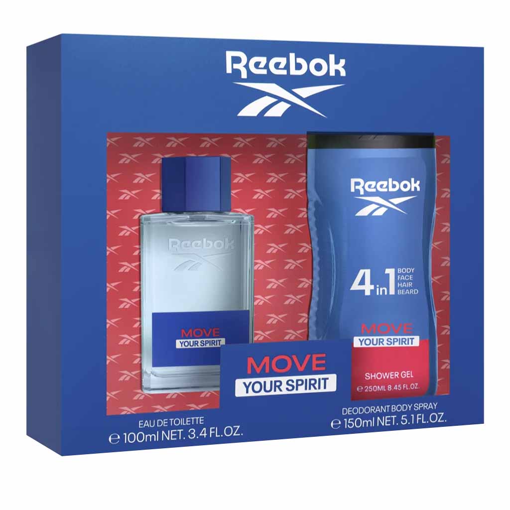 Reebok Move Your Spirit Gift Set For Men - Pack of Reebok Move Your Spirit EDT 100ml + Reebok Move Your Spirit Shower Gel 150ml