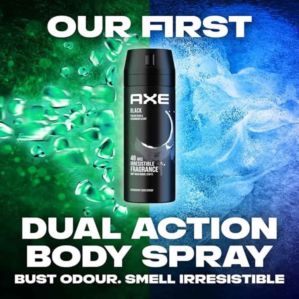 Axe Black Frozen Pear & Cedarwood Fragrance Deodorant Body Spray For Men 150ml