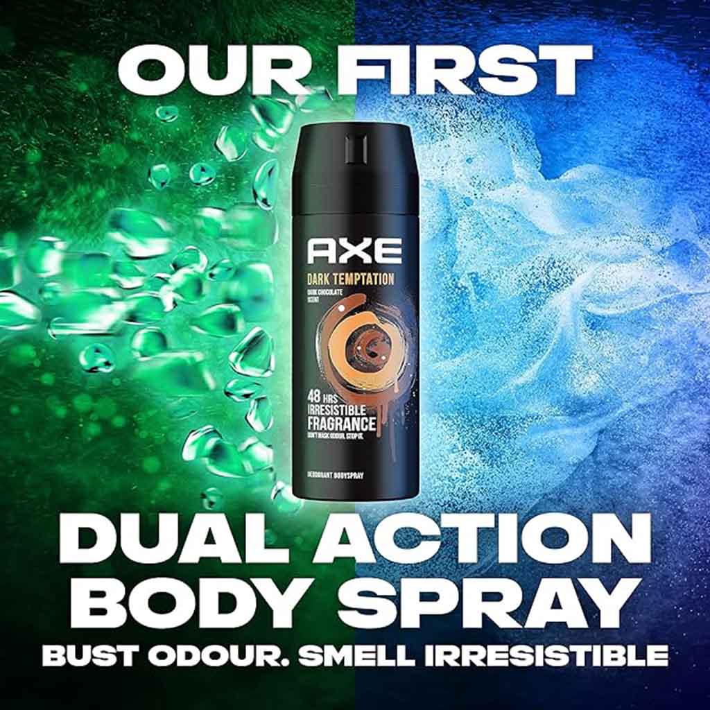 Axe Dark Temptation Dark Chocolate Fragrance Deodorant Body Spray For Men 150ml